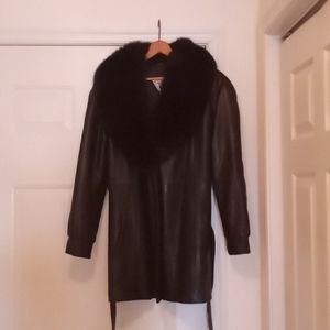 Black leather coat
